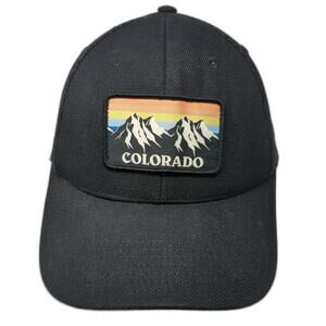 Local Crowns Trucker Hat Black One Size Colorado Mountains Patch Snapback